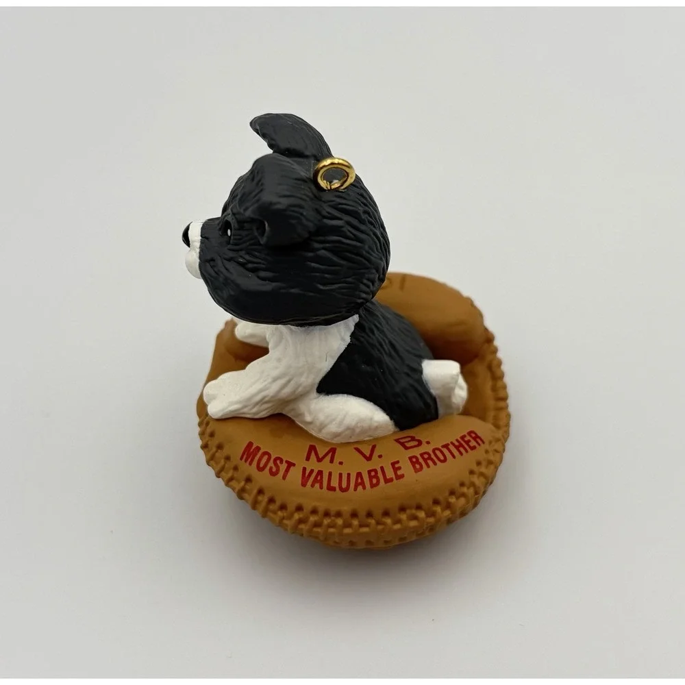 1990 Hallmark Keepsake Ornament Brother Dog Puppy Most Valuable Brother Vintage
